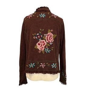 Vintage Chadwicks Embroidered Floral Sweater XL